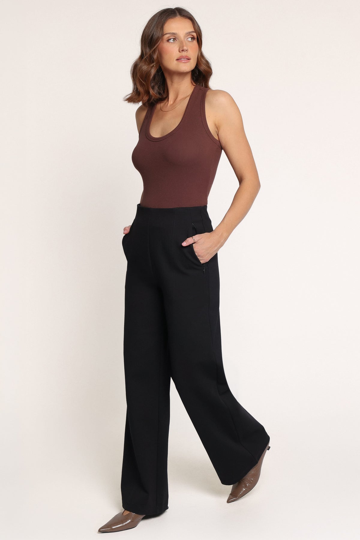 Perfect Ponte Wide Leg Pants - Black