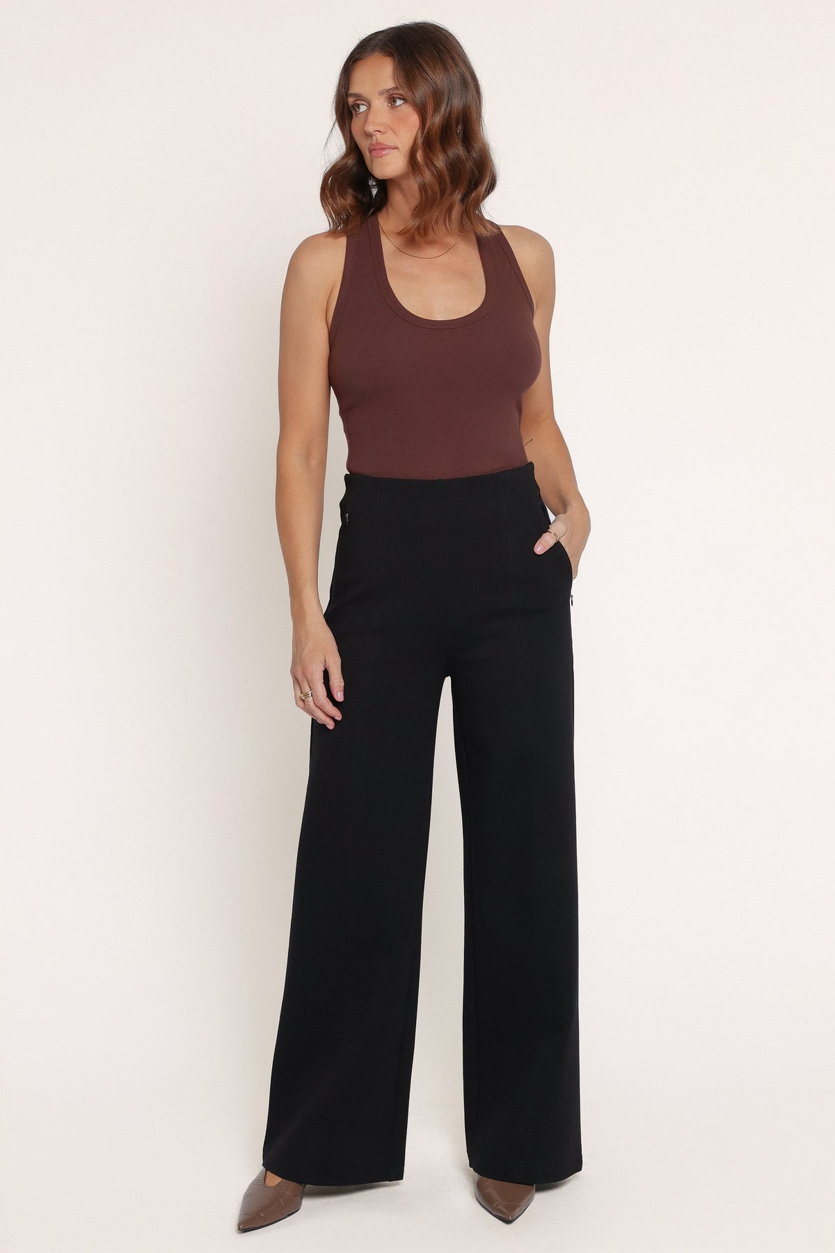 Perfect Ponte Wide Leg Pants - Black