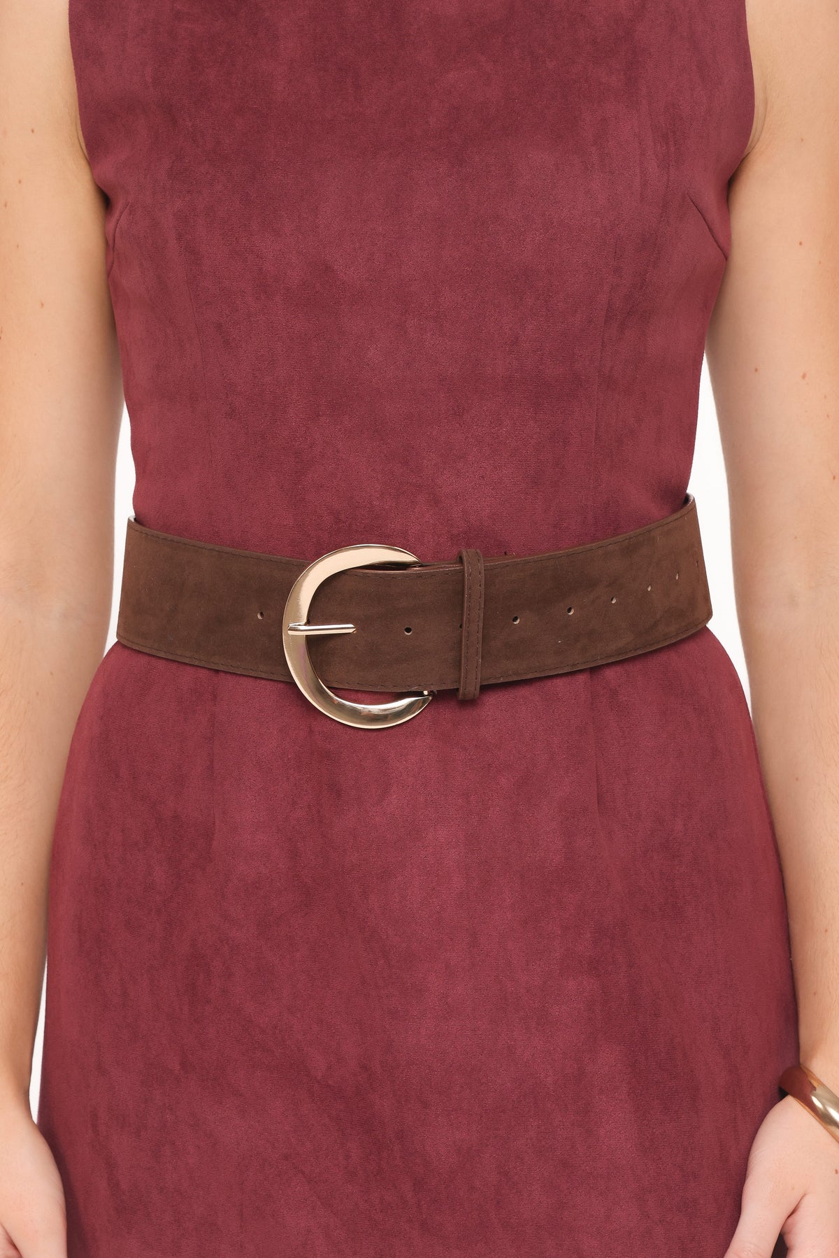 Paulina Suede Belt - Chocolate