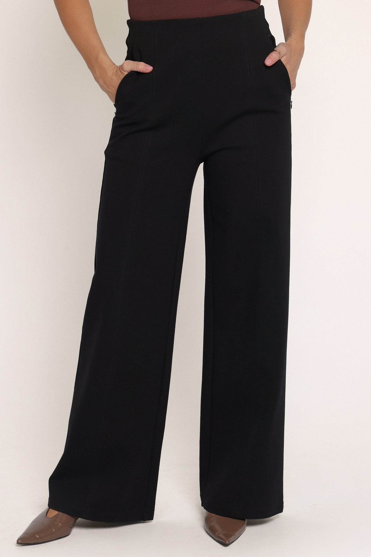 Perfect Ponte Wide Leg Pants - Black