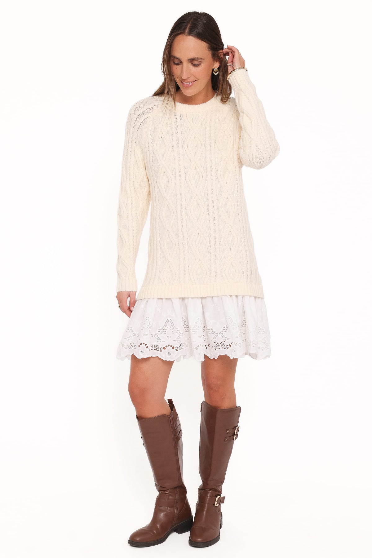 Jesper Knit Mini Dress - Ivory
