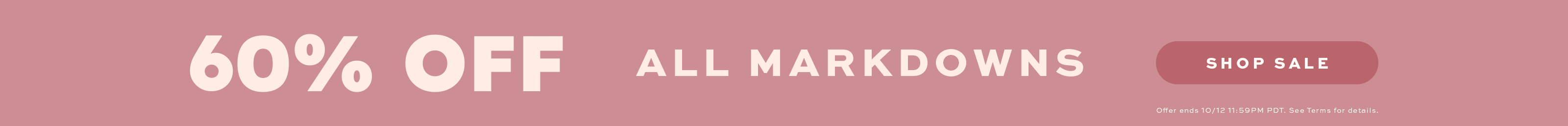 60% off all markdowns